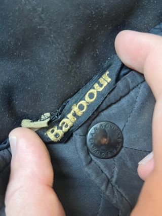 Chaqueta Barbour acolchada vintage negra