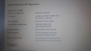 Portátil Dell Vostro 15" negro en buen estado