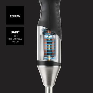 BATIDORA DE MANO POTENTE 1200W ACERO Y ACCESORIOS