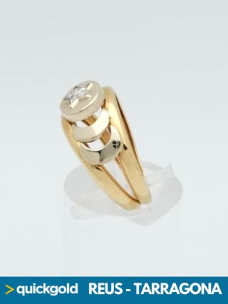 035-01-00789 ANILLO ORO 18K BICOLOR ESTRELLA T16