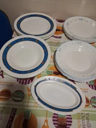 Juego de platos de porcelana 19 en total
