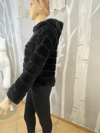 Pelliccia eco Zuiki con cappuccio Tg. S