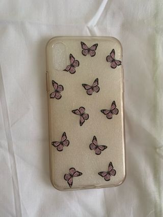 Custodia iPhone XS Farfalle Rosa