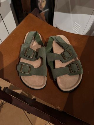 Sandalias Zara niño verde talla 38