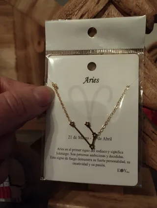 Cadena zodiaco aries, acero, nuevo