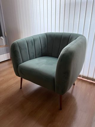 Butaca terciopelo verde turquesa