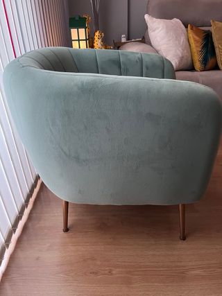 Butaca terciopelo verde turquesa