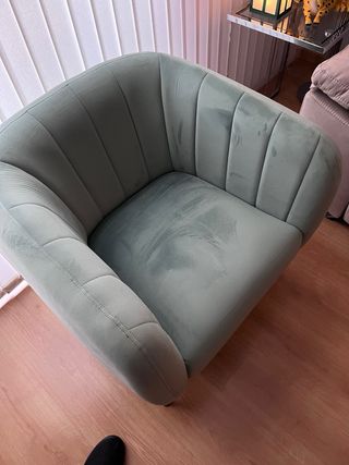 Butaca terciopelo verde turquesa