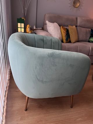 Butaca terciopelo verde turquesa