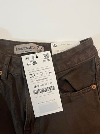 Pantalón Stradivarius Mujer Talla 32 Marrón