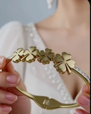 Pulsera Chapada Oro 18k Tréboles