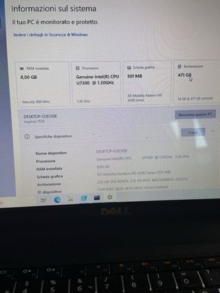 Dell Inspiron Laptop  con SSD 256GB + HHD 250