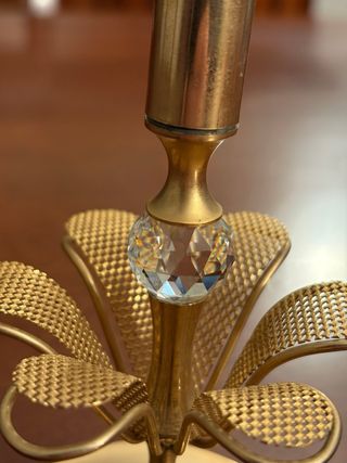 Portacandele ottone dorato Swarovski
