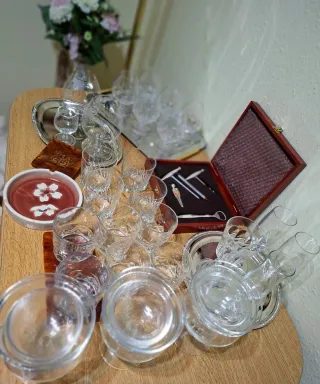 Lote de copas y vasos de cristal