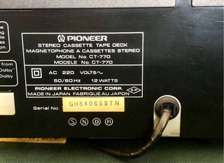 Pletina Casete Pioneer CT-770 + 2 Tunner Technics