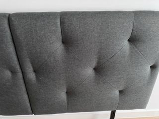 Cabecero tapizado gris 180x75