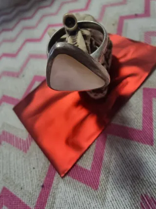 Anillo plata con piedra triangular