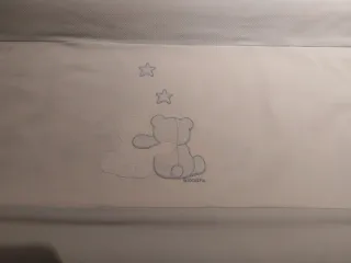 Cambiador bañera bebé madera azul y blanco