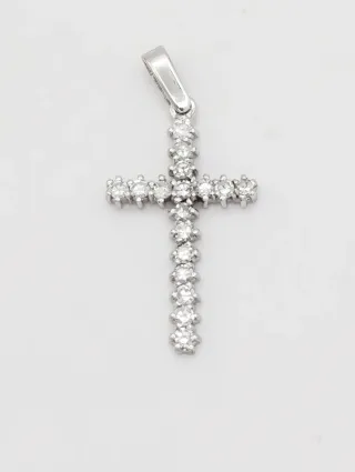 Colgante Cruz en Oro 18k con brillantes.