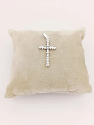 Colgante Cruz en Oro 18k con brillantes.