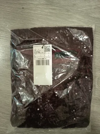 Vestido lentejuelas Mango rojo fiesta