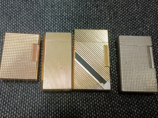 4 Elegantes Mecheros Dorados y Plateados