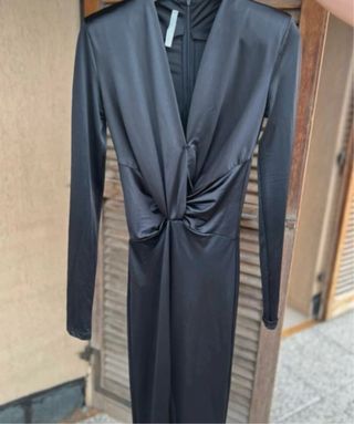 Tuta intera effetto seta nera