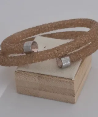 Pulseira Swarovski Dourada e Rosa