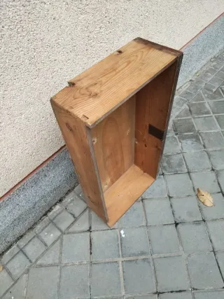 Cajón madera maciza vintage estantería antigua