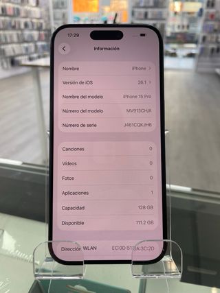 iPhone 15 Pro 128GB Negro