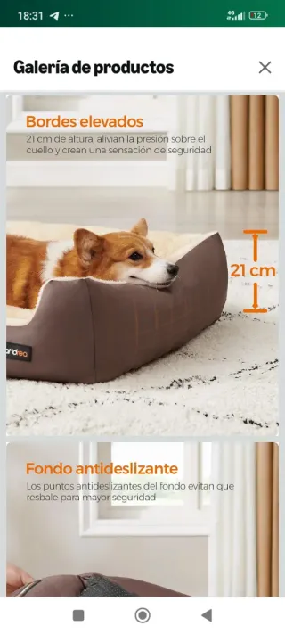 Feandrea Letto per Cani 85x65x21cm Blu