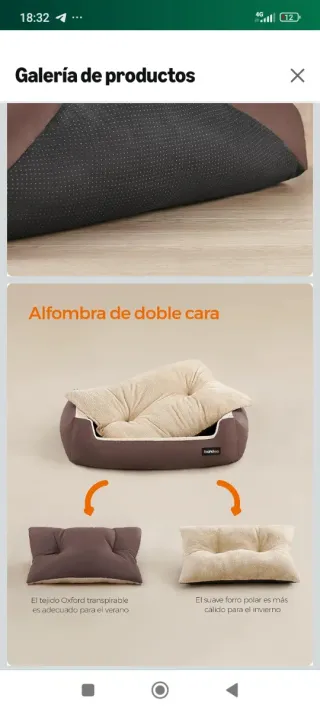 Feandrea Letto per Cani 85x65x21cm Blu