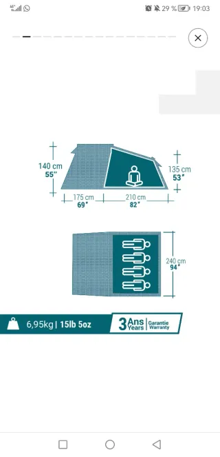 Tienda campaña Arpenaz Family 4 Decathlon