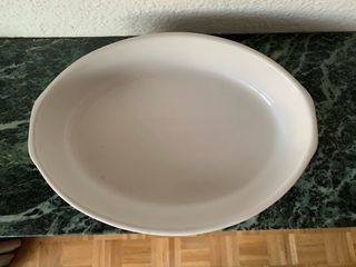Bandeja Horno Porcelana Blanca Ovalada