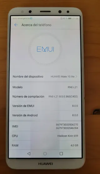 Huawei Mate 10 Lite Bianco