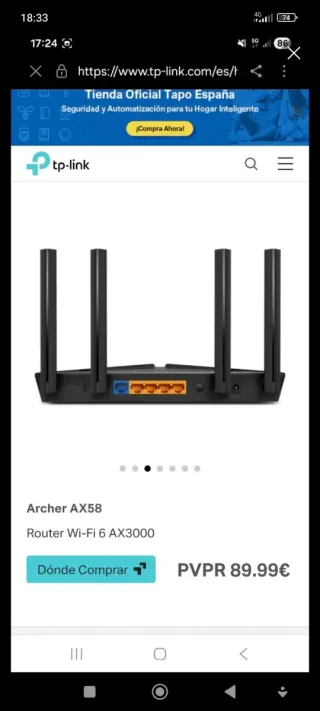 Router TP-Link AX3000 Wi-Fi 6 Dual-Band