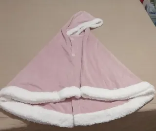 Batamanta terciopelo rosa palo con capucha