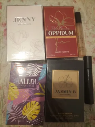 4 Perfumes Mujer cada uno 10 Jenny, Oppidum, All