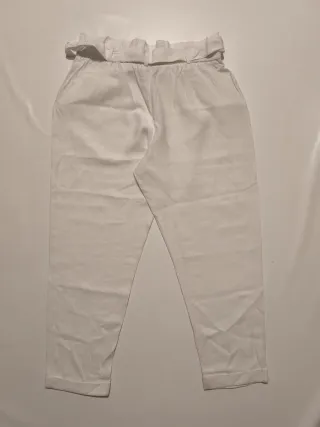 Pantalón blanco paper bag