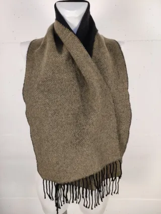 Sciarpa unisex lana d'agnello beige/grigio