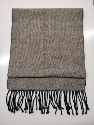 Sciarpa unisex lana d'agnello beige/grigio