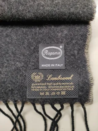 Sciarpa unisex lana d'agnello beige/grigio