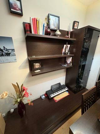 Mueble salón con armario cristal