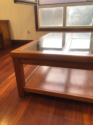 Mesa de centro madera y cristal