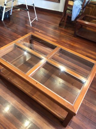 Mesa de centro madera y cristal