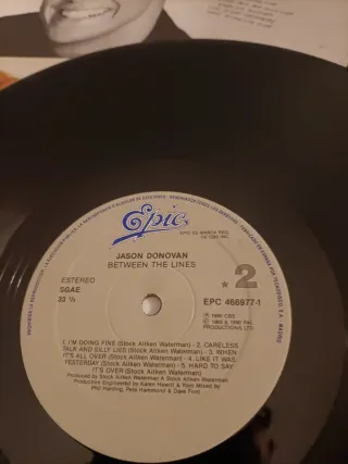 Jason Donovan Between The Lines vinilo LP 33 RPM