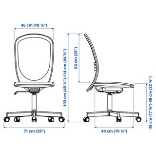 Silla de oficina Ikea con ruedas gris
