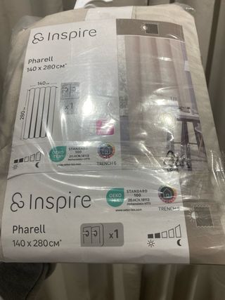 Cortinas Inspire Pharell 140x280cm con anillos