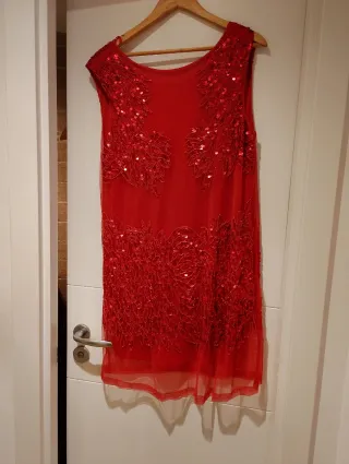 Vestido de fiesta rojo lentejuelas