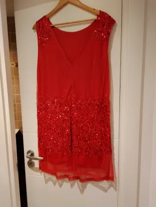 Vestido de fiesta rojo lentejuelas